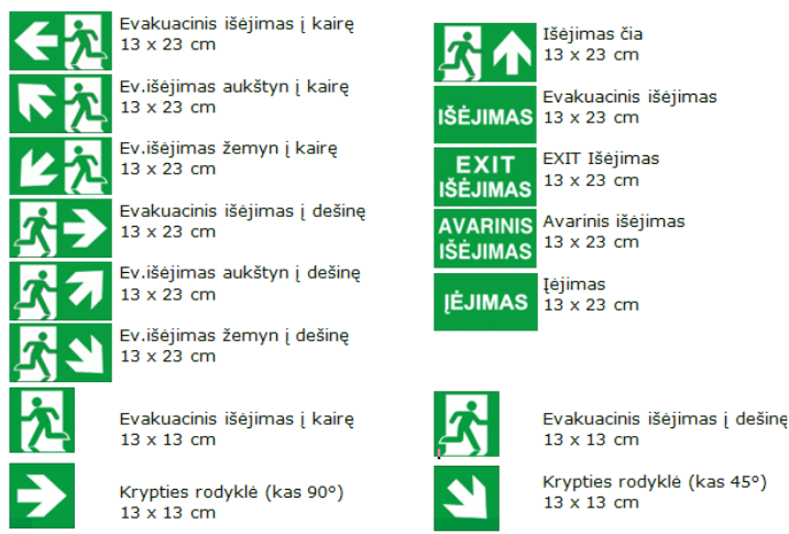 Evakavimo-krypties-ženklai