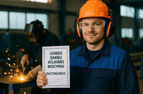 Ugnies darbų atlikimo mokymai (pažymėjimas)