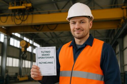 tiltinio krano operatoriaus pažymėjimas ir mokymai